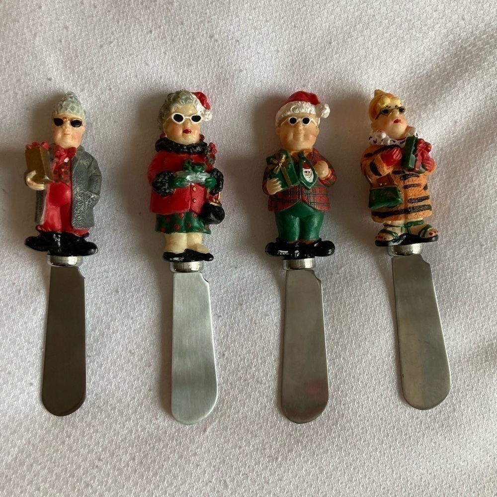 Boston Warehouse stainless China Christmas butter knives